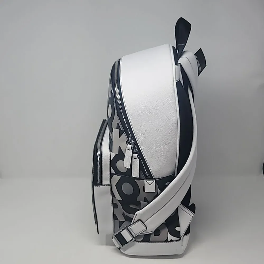 New! Michael Kors Cooper MK Signature Black Multi Commuter Backpack